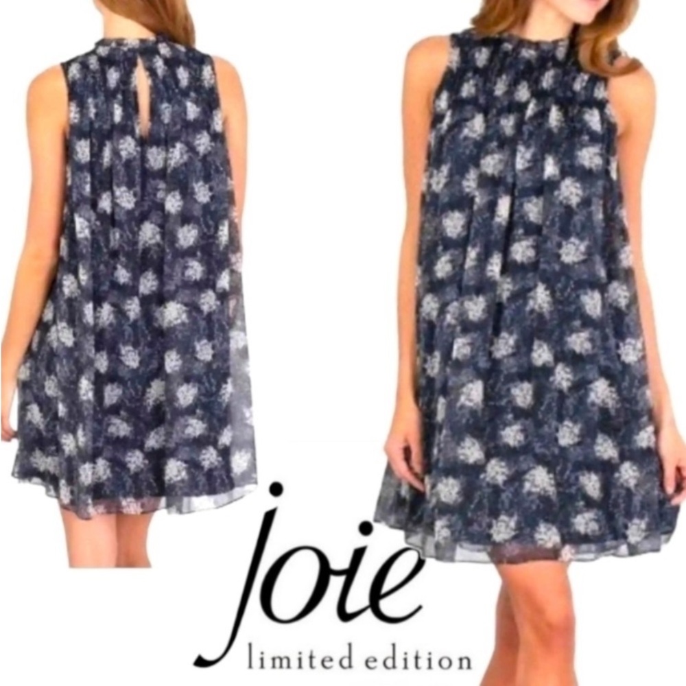 Joie Baltic Print Blue/White Sleeveless Dress Size Medium